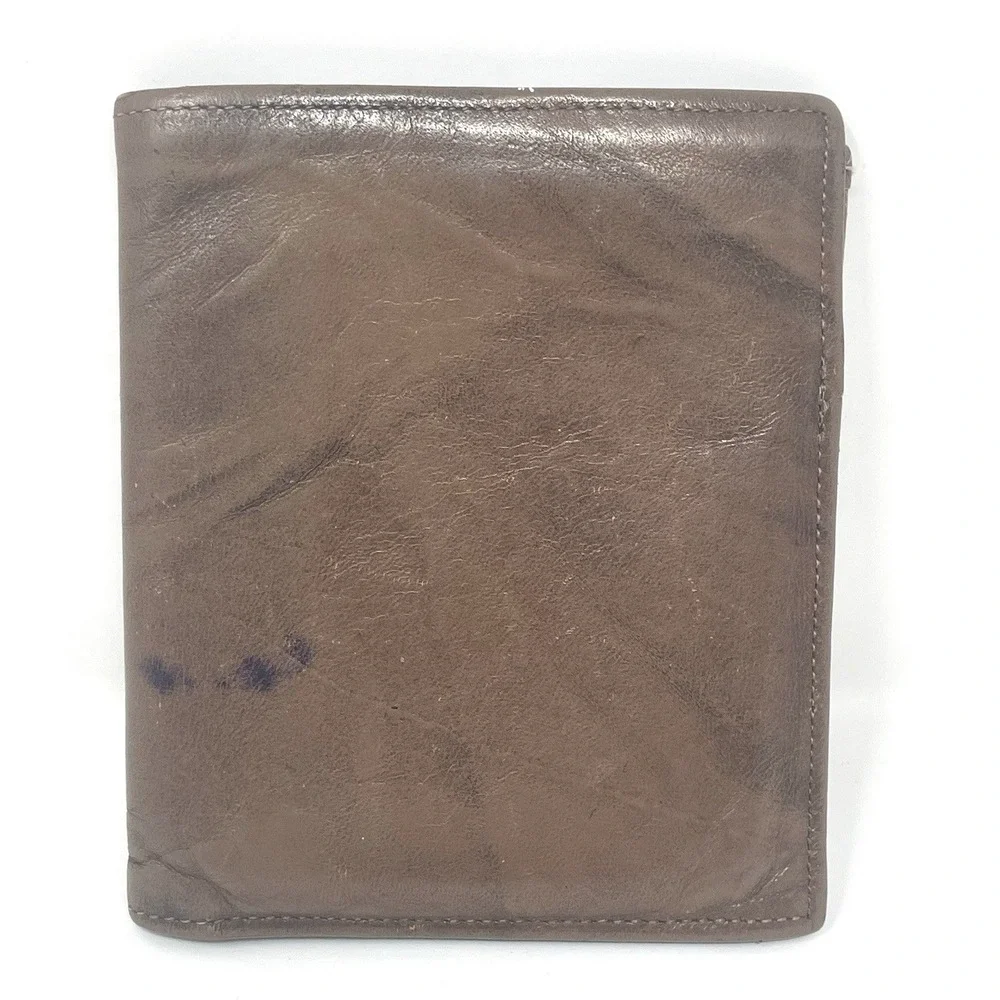 Vtg Prince Gardner Brown Top Grain Leather Bifold Mens Wallet USA Billfold